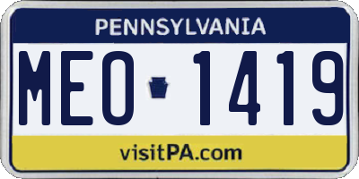 PA license plate MEO1419