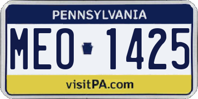 PA license plate MEO1425