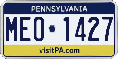 PA license plate MEO1427