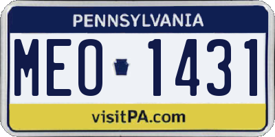 PA license plate MEO1431