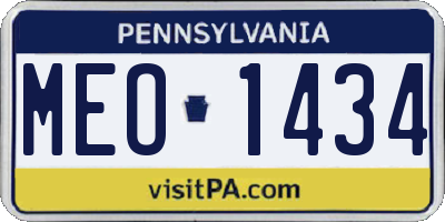 PA license plate MEO1434