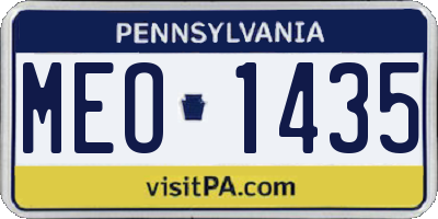 PA license plate MEO1435