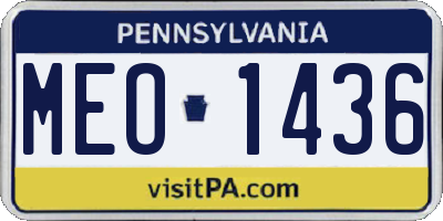 PA license plate MEO1436
