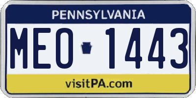PA license plate MEO1443