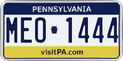 PA license plate MEO1444