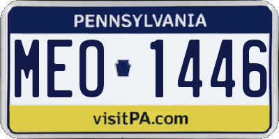 PA license plate MEO1446