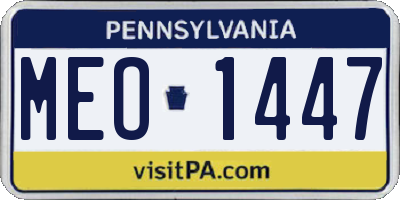 PA license plate MEO1447