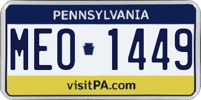 PA license plate MEO1449