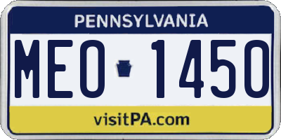 PA license plate MEO1450