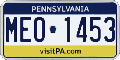 PA license plate MEO1453