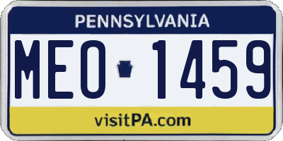 PA license plate MEO1459