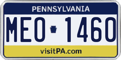 PA license plate MEO1460