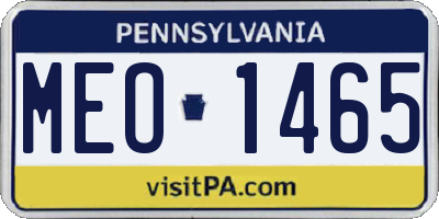 PA license plate MEO1465