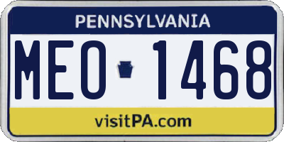 PA license plate MEO1468