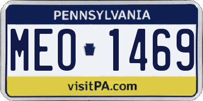 PA license plate MEO1469