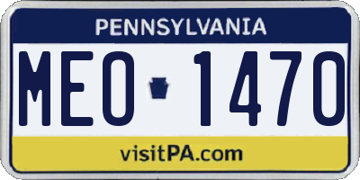 PA license plate MEO1470