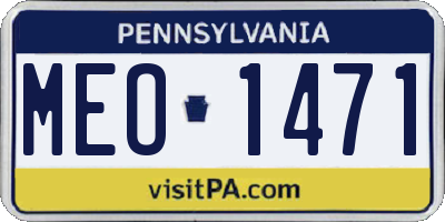PA license plate MEO1471