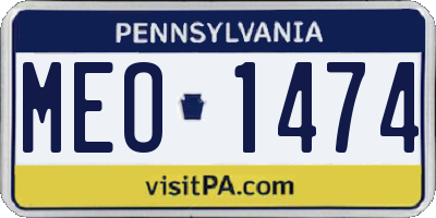 PA license plate MEO1474