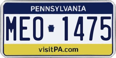 PA license plate MEO1475