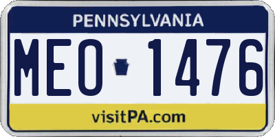 PA license plate MEO1476