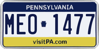 PA license plate MEO1477