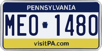 PA license plate MEO1480