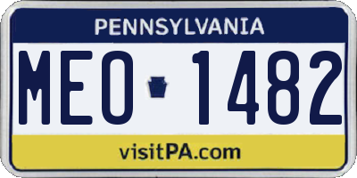 PA license plate MEO1482