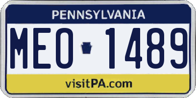 PA license plate MEO1489