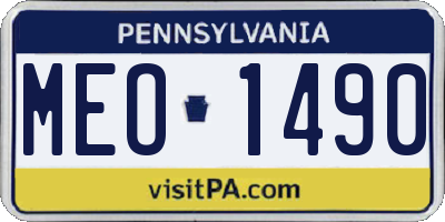 PA license plate MEO1490
