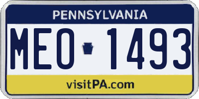 PA license plate MEO1493
