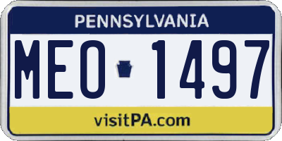 PA license plate MEO1497