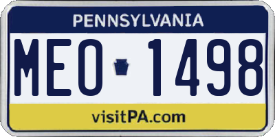 PA license plate MEO1498