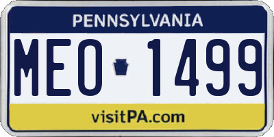 PA license plate MEO1499