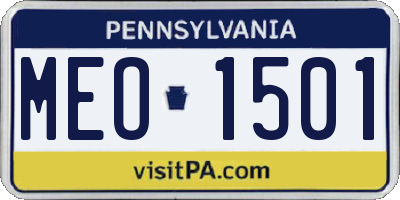 PA license plate MEO1501