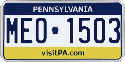 PA license plate MEO1503