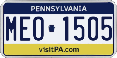 PA license plate MEO1505