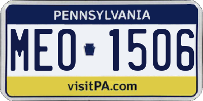 PA license plate MEO1506