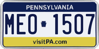PA license plate MEO1507