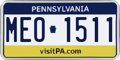 PA license plate MEO1511