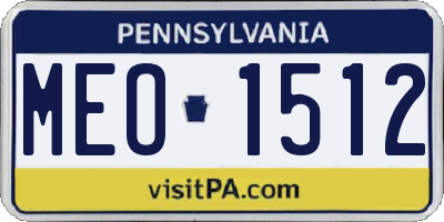 PA license plate MEO1512