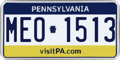 PA license plate MEO1513