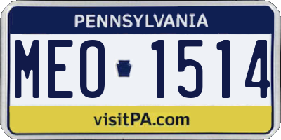 PA license plate MEO1514
