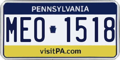 PA license plate MEO1518