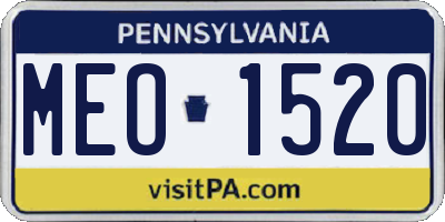 PA license plate MEO1520