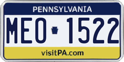 PA license plate MEO1522