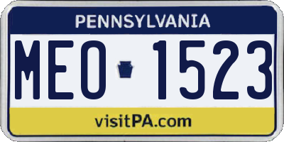 PA license plate MEO1523