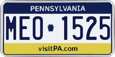 PA license plate MEO1525