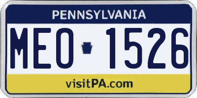 PA license plate MEO1526