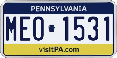 PA license plate MEO1531