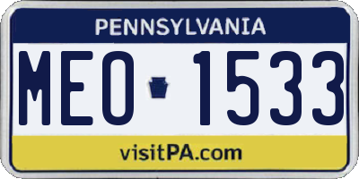 PA license plate MEO1533